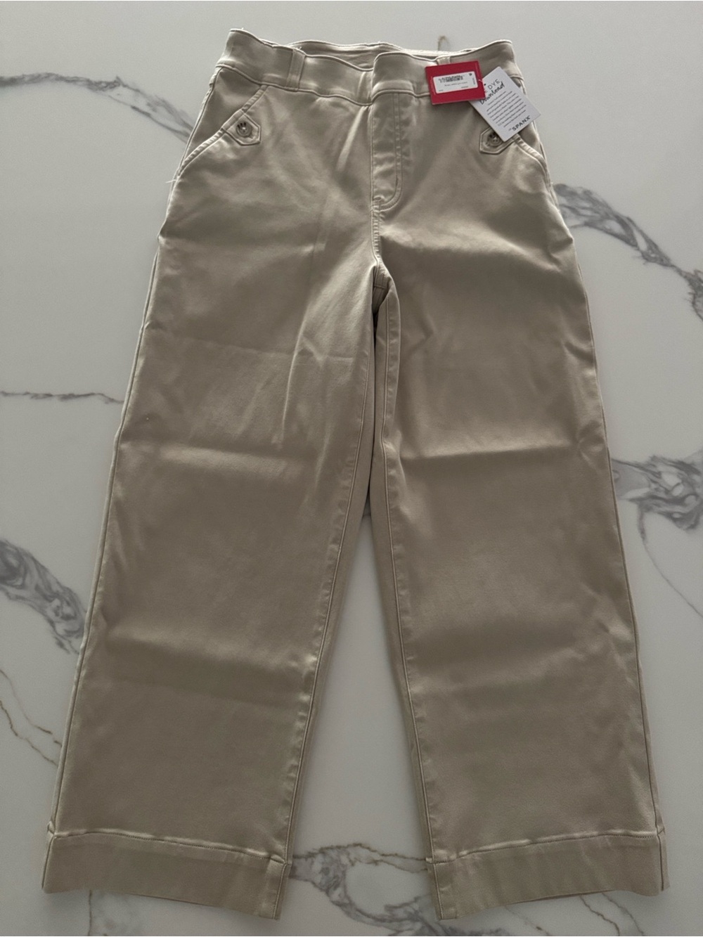 Stretch Twill Cropped Wide Leg Pant